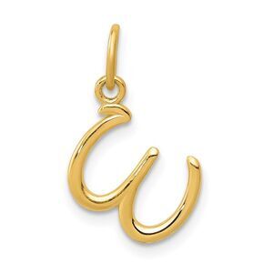 14k Yellow Gold, Claire Collection Mini Lower Case Initial W Charm